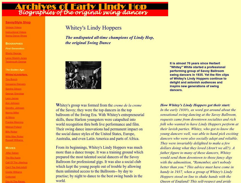 The Archives of Early Lindy Hop: Whitey's Lindy Hoppers Handout