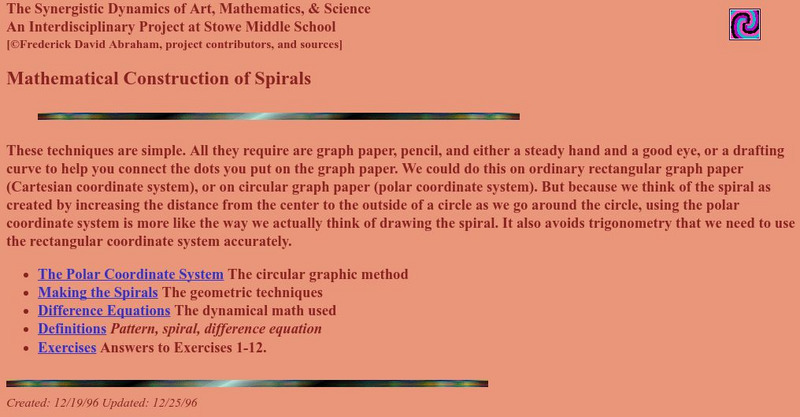 Mathematical Construction of Spirals Lesson Plan Mathematical Construction of Spirals Lesson Plan