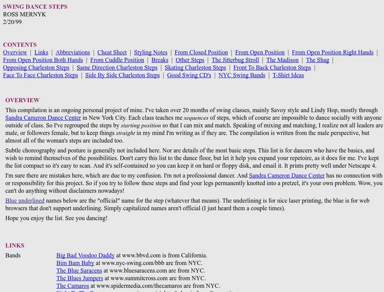 Swing Dance Steps: Opposing Charleston Steps Handout Swing Dance Steps: Opposing Charleston Steps Handout