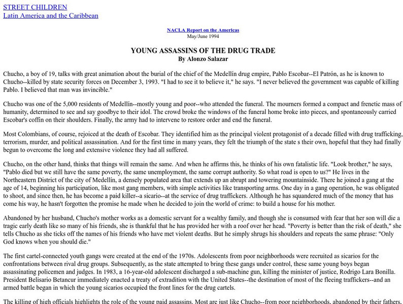 Nacla: Young Assassins of the Drug Trade Article Nacla: Young Assassins of the Drug Trade Article
