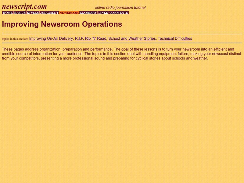Newswriting for Radio: Improving Newsroom Operations Website Newswriting for Radio: Improving Newsroom Operations Website