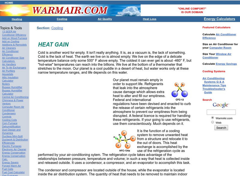 Warmair.com: Heat Gain Handout Warmair.com: Heat Gain Handout