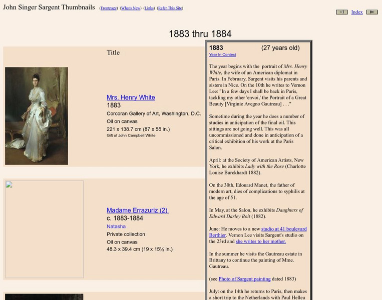 Jss Virtual Gallery: John Singer Sargent Thumbnails Graphic Jss Virtual Gallery: John Singer Sargent Thumbnails Graphic