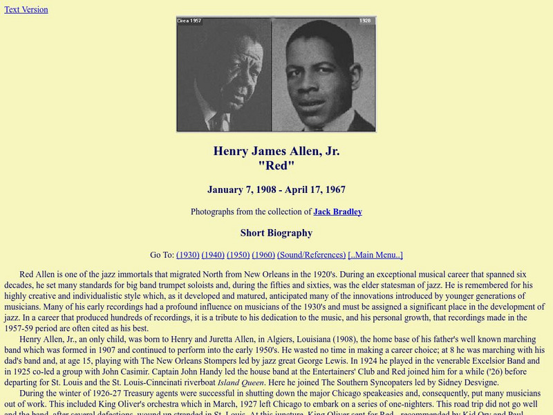 Henry James Allen, Jr...."red" Handout Henry James Allen, Jr...."red" Handout