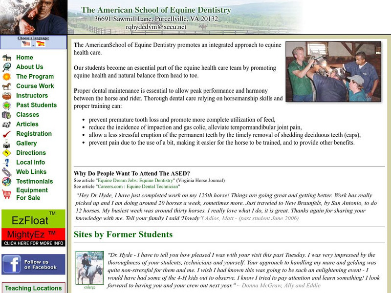 The American School of Equine Dentistry Website