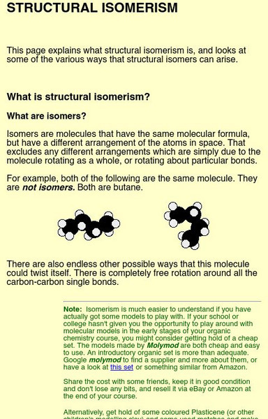 Chemistry Guide: Structural Isomers Handout