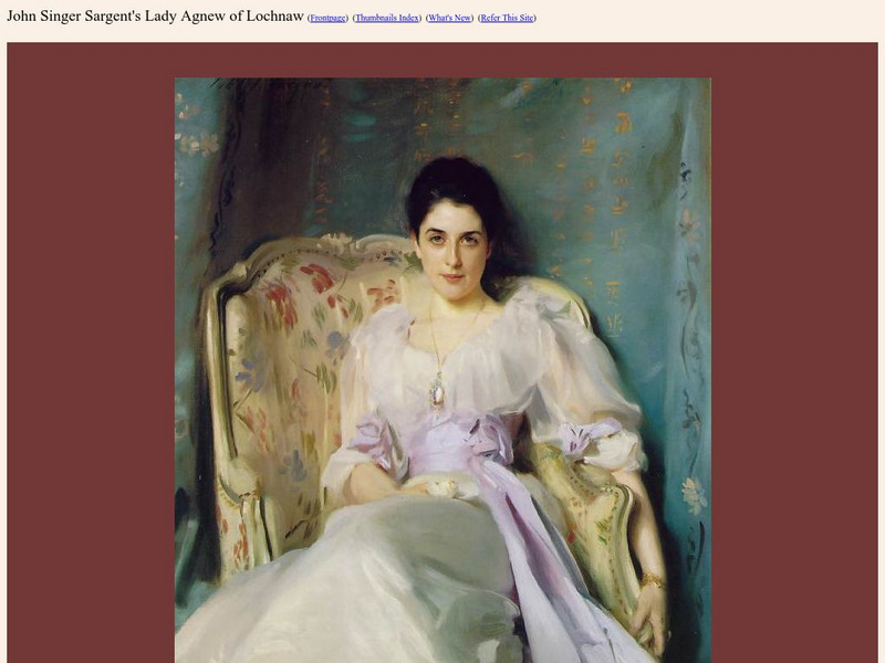 Jss Virtual Gallery: John Singer Sargent's Lady Agnew Graphic