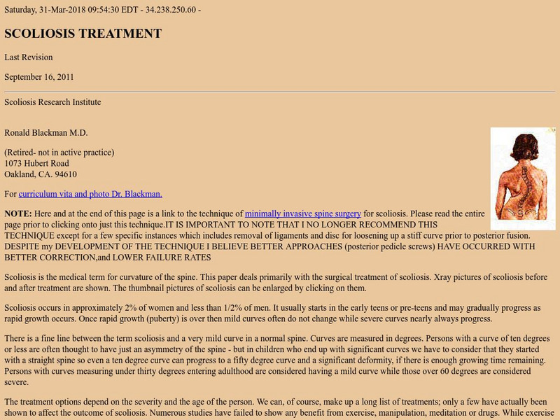 Scoliosis Treatment Handout