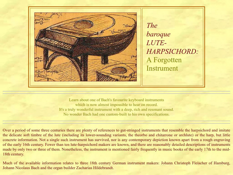 Lute Harpsichord: A Forgotten Instrument Website Lute Harpsichord: A Forgotten Instrument Website