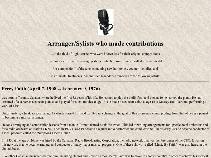 Arranger/stylists Who Made Contributions Website