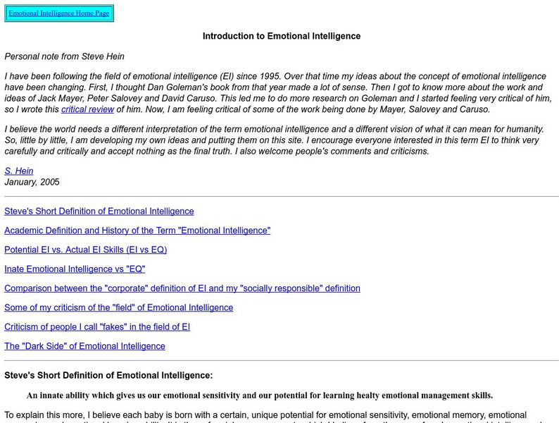 Eqi: Introduction to Emotional Intelligence Professional Doc Eqi: Introduction to Emotional Intelligence Professional Doc