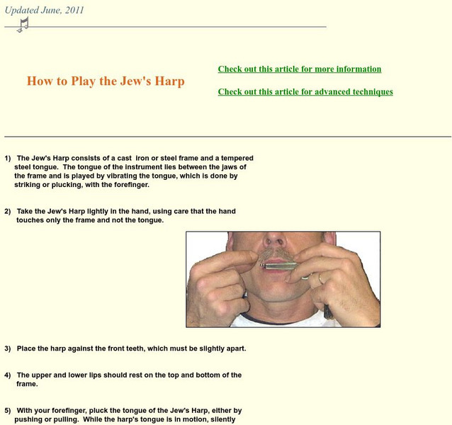 How to Play the Jew's Harp Activity