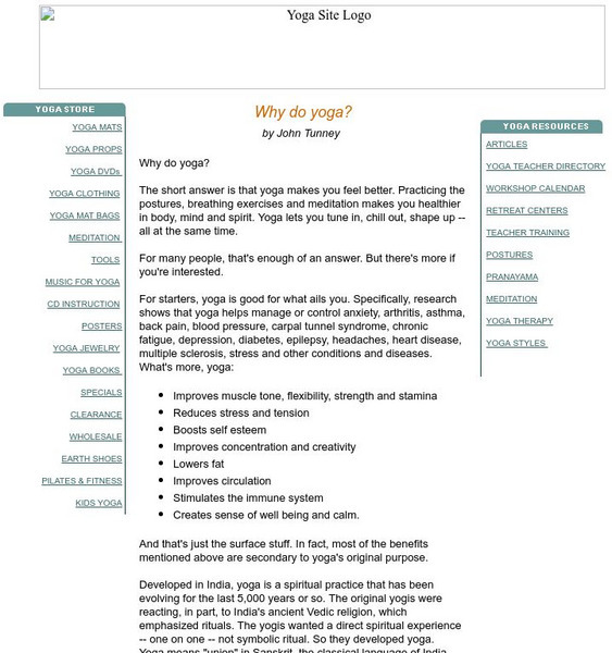 Why Do Yoga? Article Why Do Yoga? Article