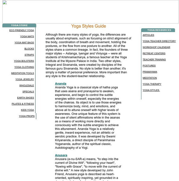 Yoga Styles Article Yoga Styles Article