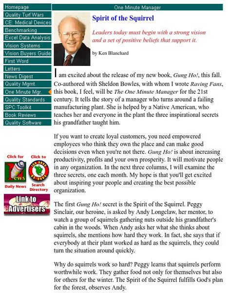 Quality Digest: Spirit of the Squirrel Article