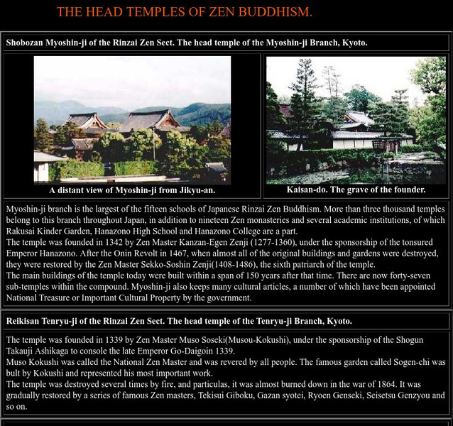 Architechtonic Research: The Head Temples of Zen Buddhism Handout Architechtonic Research: The Head Temples of Zen Buddhism Handout
