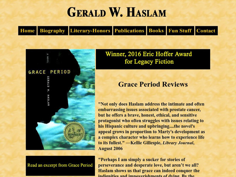 Gerald Haslam, Writer Activity Gerald Haslam, Writer Activity