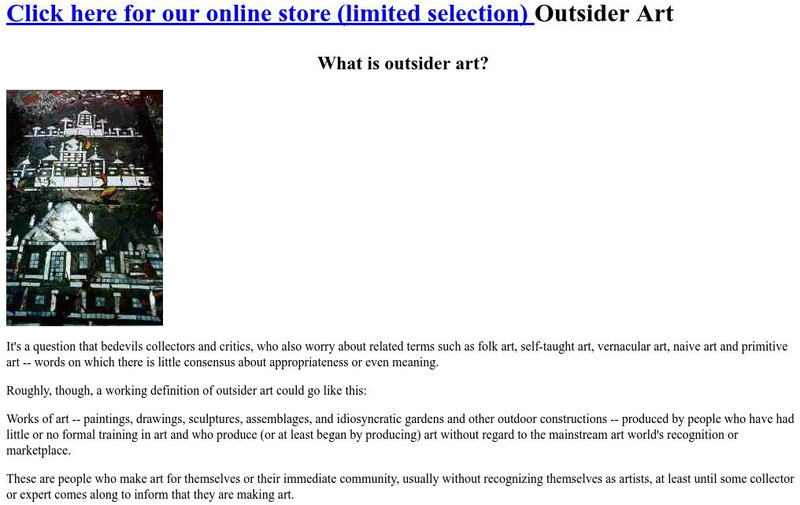 Outsider Art: What Is Outsider Art? Article