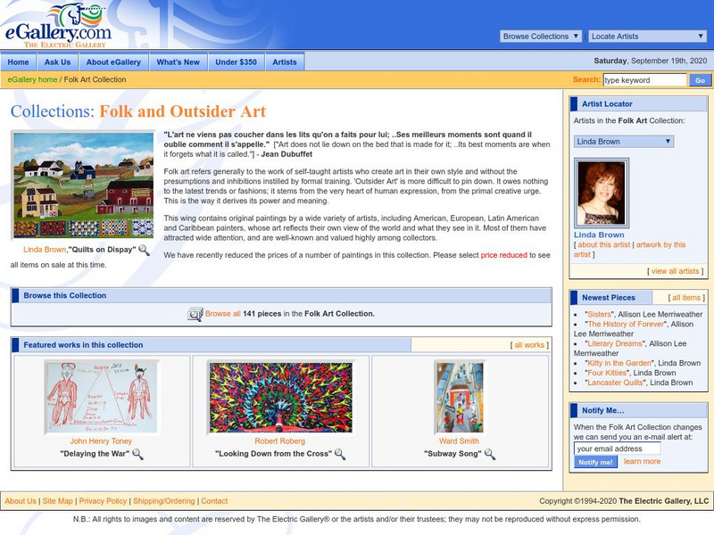 The Electric Gallery: Collections Folk and Outsider Art Website The Electric Gallery: Collections Folk and Outsider Art Website