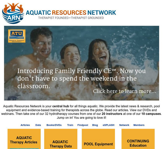 Aquatic Resources Network: Therapy Resource Website