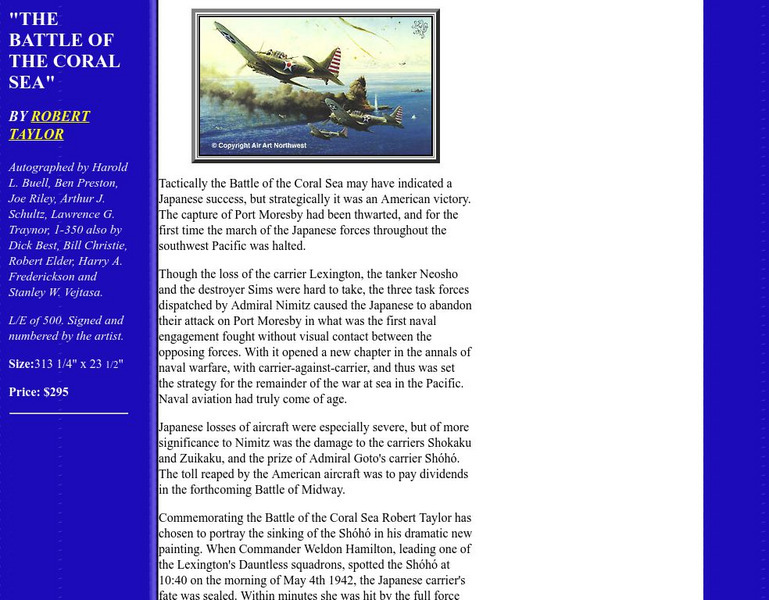Air Art Nothwest: The Battle of the Coral Sea Graphic