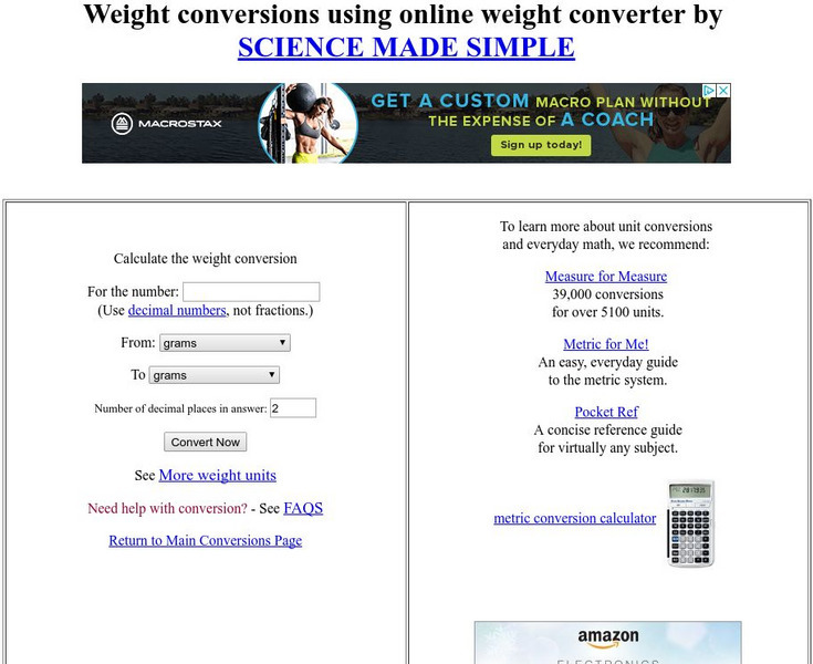 Conversions for Weight Measurements Activity Conversions for Weight Measurements Activity