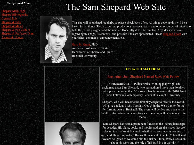 The Sam Shepard Website Website The Sam Shepard Website Website