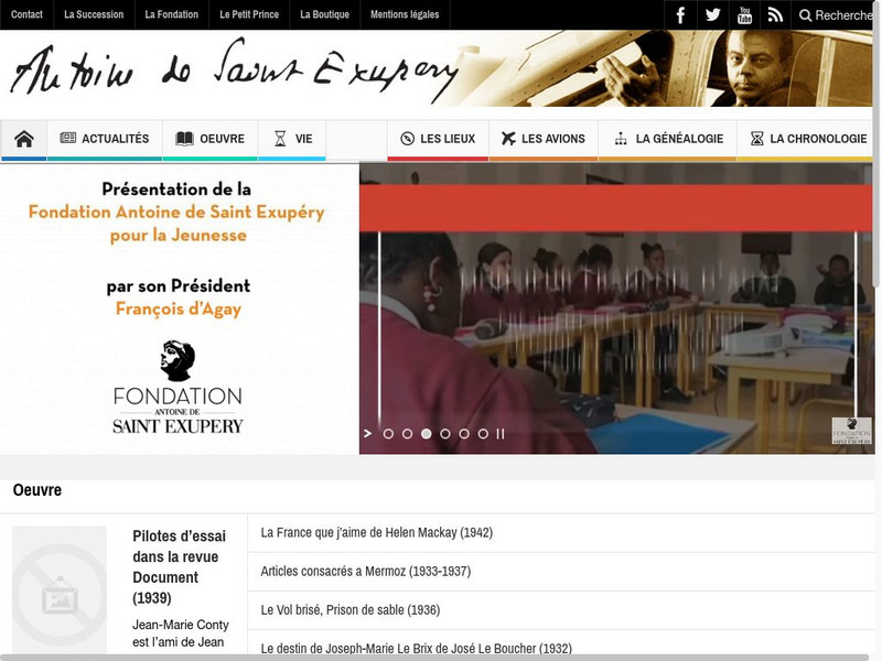Societe Pour L'oeuvre D'antoine De Saint Exupery Website Societe Pour L'oeuvre D'antoine De Saint Exupery Website