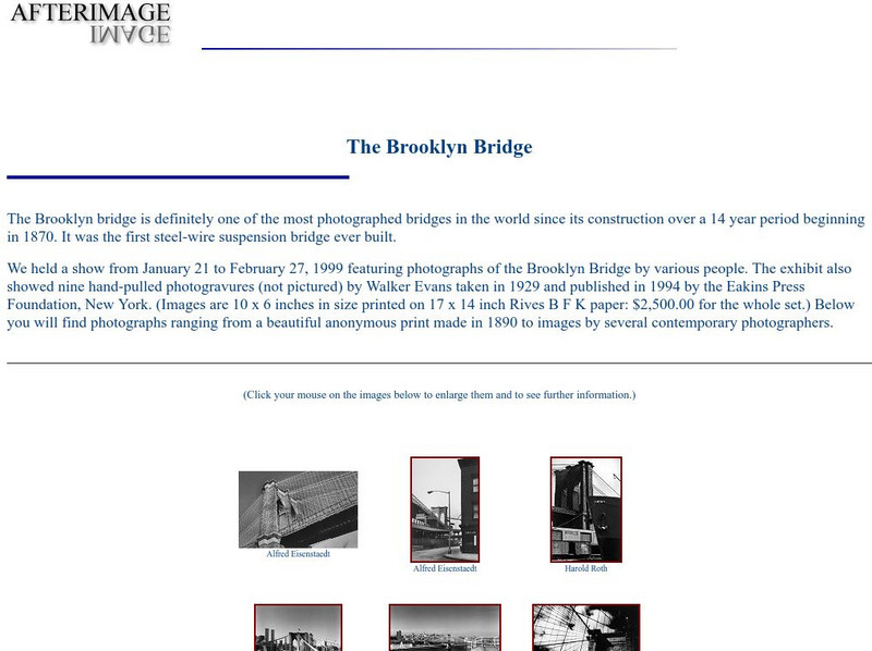 After Image Gallery: The Brooklyn Bridge Graphic After Image Gallery: The Brooklyn Bridge Graphic