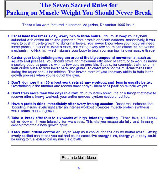 Get Big: The Seven Sacred Rules for Packing on Muscle Article