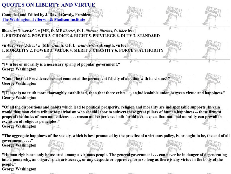 Quotes on Liberty and Virtue Website Quotes on Liberty and Virtue Website