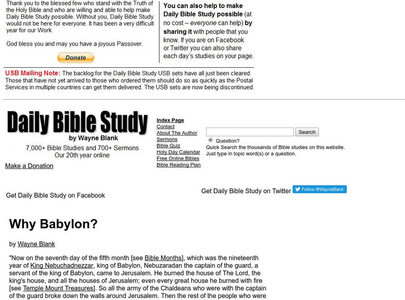 Key Way: Why Babylon? Handout Key Way: Why Babylon? Handout