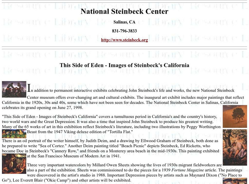 This Side of Eden Images of Steinbeck's California Website This Side of Eden Images of Steinbeck's California Website