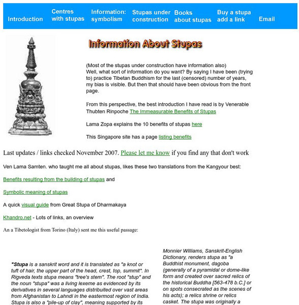 Information About Stupas Website
