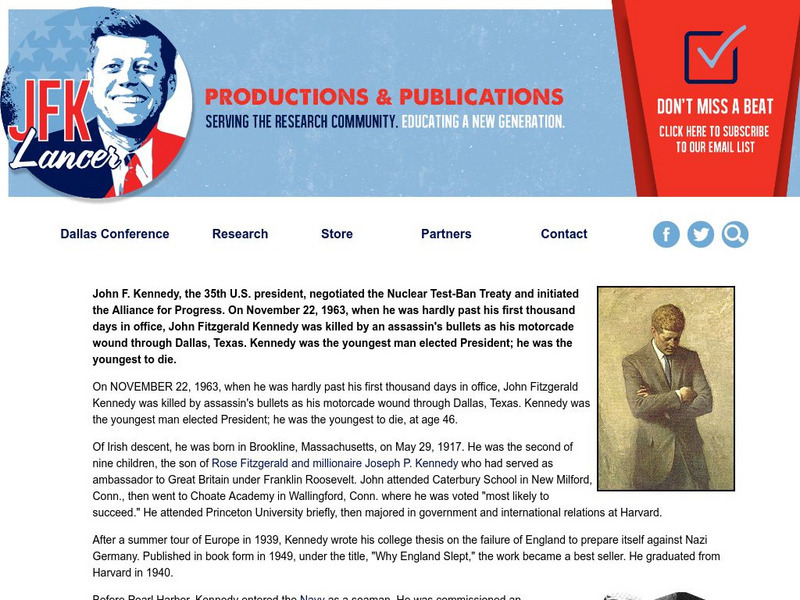 President John F. Kennedy Website President John F. Kennedy Website