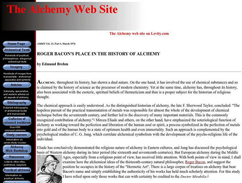 Rober Bacon's Place in the History of Alchemy Handout