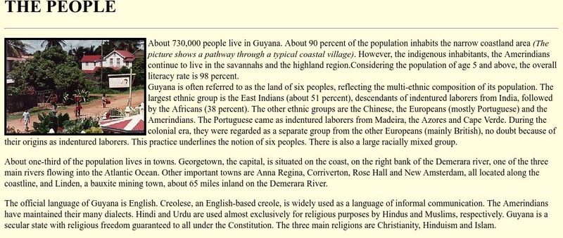 Guyana.org: The People Handout Guyana.org: The People Handout