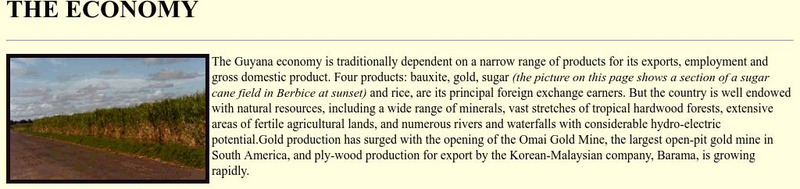 Guyana Www Handbook/the Economy Handout Guyana Www Handbook/the Economy Handout