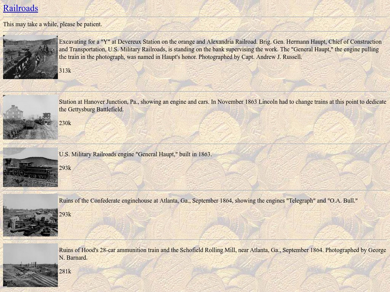 Images of the Civil War: Railroads Primary Images of the Civil War: Railroads Primary