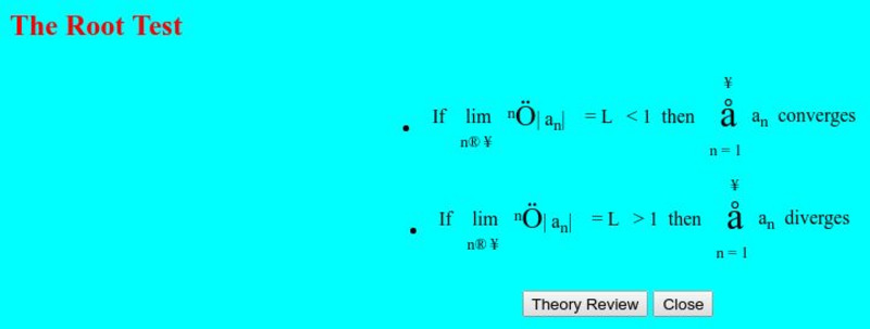 Shippensburg University: The Root Test Activity Shippensburg University: The Root Test Activity