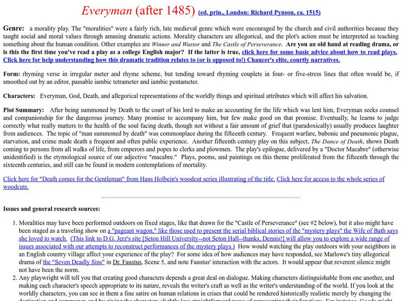 "Everyman" Synopsis and Quiz Website "Everyman" Synopsis and Quiz Website