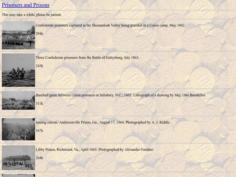 Images of the Civil War: Prisoners and Prisons Primary Images of the Civil War: Prisoners and Prisons Primary