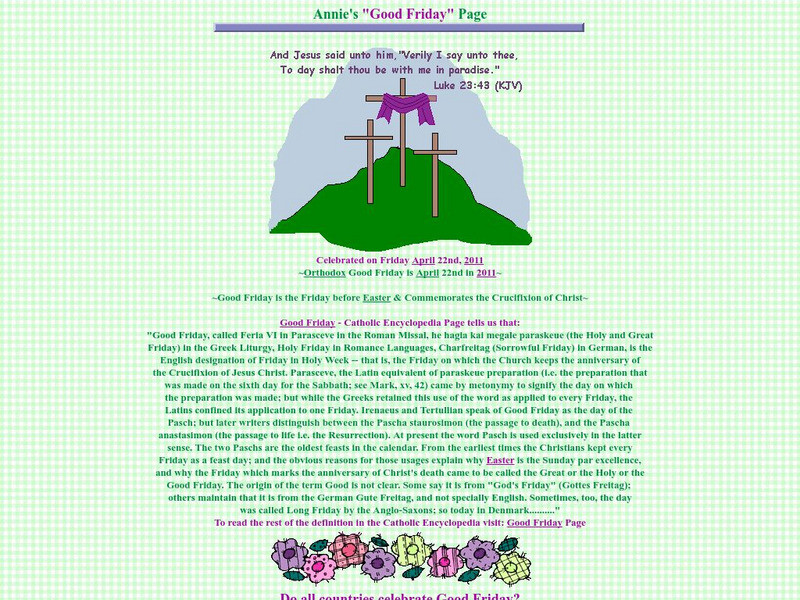 Annie's Page: Good Friday Handout Annie's Page: Good Friday Handout