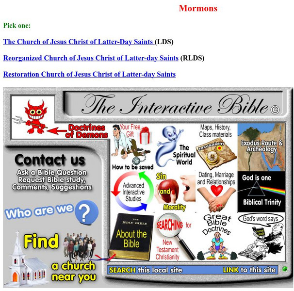 The Interactive Bible Church: Basic Beliefs of the Rlds Church Website The Interactive Bible Church: Basic Beliefs of the Rlds Church Website