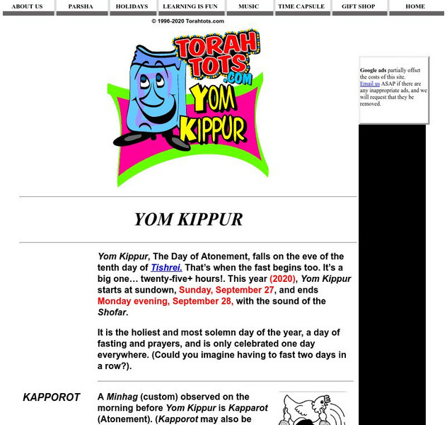 Torah Tots: Yom Kippur Website Torah Tots: Yom Kippur Website
