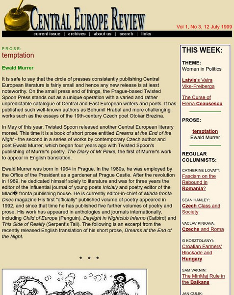 Central Europe Review: Dreams at the End of the Night: "Temptation" Article Central Europe Review: Dreams at the End of the Night: "Temptation" Article
