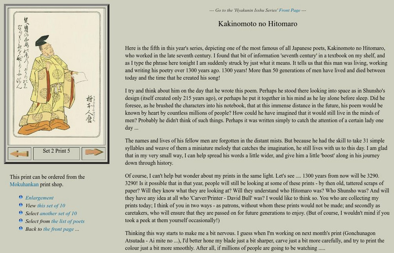 Great Japanese Poets: Kakinomoto Hitomaro Unit Plan Great Japanese Poets: Kakinomoto Hitomaro Unit Plan