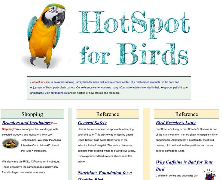 Hot Spot for Birds Activity Hot Spot for Birds Activity