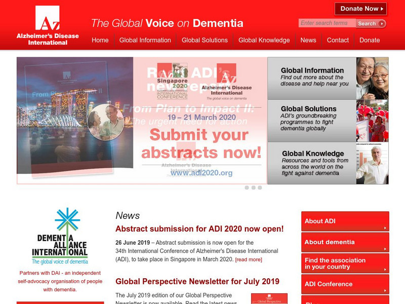 Alzheimer's Disease International Website Alzheimer's Disease International Website