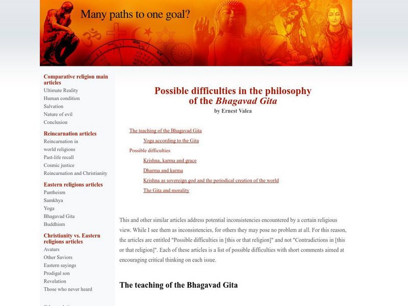 Critical Considerations Regarding the Bhagavad Gita Activity Critical Considerations Regarding the Bhagavad Gita Activity